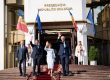 From left to right: Polish Prime Minister Tusk, French President Macron, Moldovan President Sandu, and German Chancellor Merz in front of the Presidential Palace in Chișinău, Moldova, 27 August 2025 © Bundesarchiv, B145 Bild 0060025/Sandra Steins